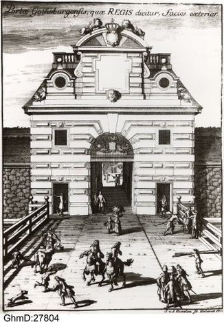 Kungsporten, inom vallgraven. 1711 Foto Göteborgs stadsmuseum